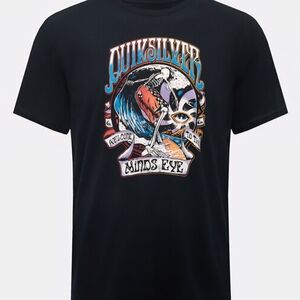 Quiksilver Welcome To The Minds Eye Black Graphic Tee Mens Size Small